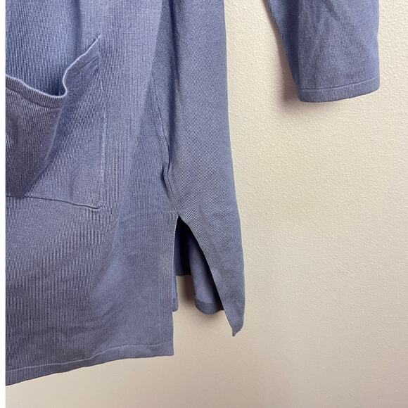 Belle by Kim Gravel Women's 1X Cardigan Sweater Feather Knit Open Front Duster - Picture 4 of 10